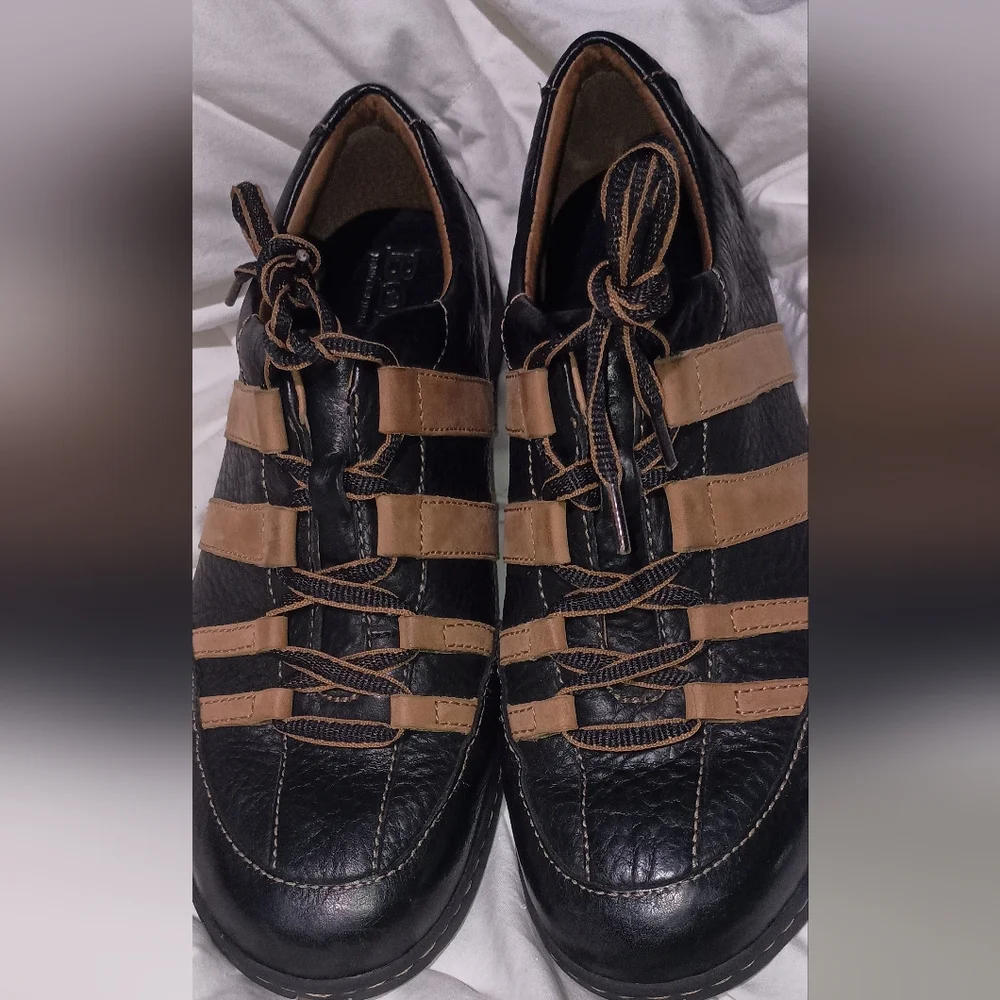 Born Men's Black and Tan Leather Oxfords Ashram II 9.5 43 New